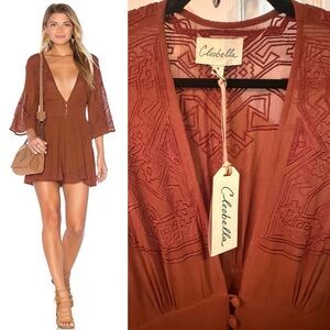 NWT NEW WITH TAGS CLEOBELLA REVOLVE SARINA ROMPER DRESS CAYENNE *STUNNING* RARE!